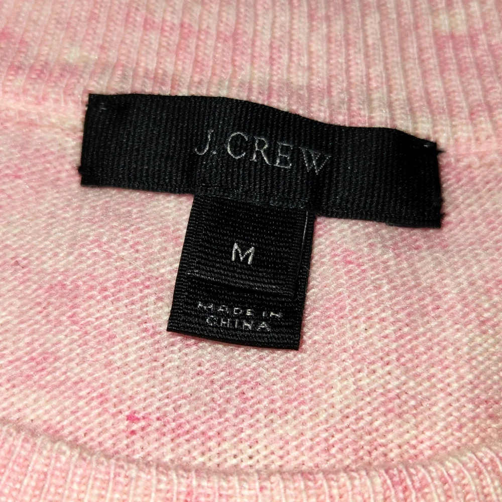 J.Crew Pink Ruffle Sleeve Crew Neck Sweater Wool Blend sz M